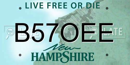 B57OEE New Hampshire License Plate