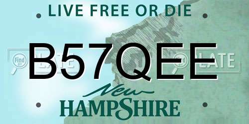 B57QEE New Hampshire License Plate