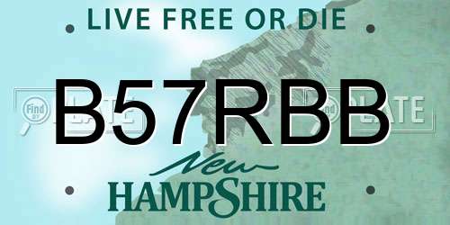 B57RBB New Hampshire License Plate