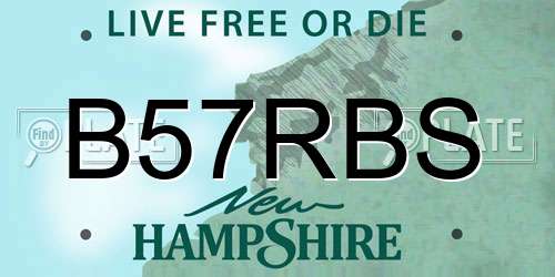 B57RBS New Hampshire License Plate