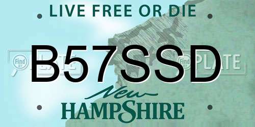 B57SSD New Hampshire License Plate