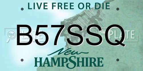 B57SSQ New Hampshire License Plate