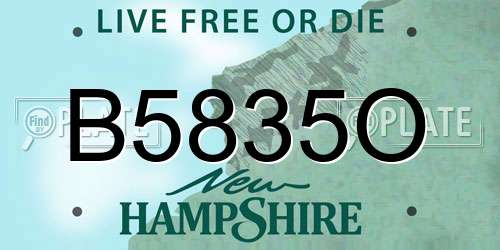 B5835O New Hampshire License Plate