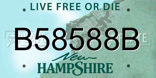 B58588B New Hampshire License Plate