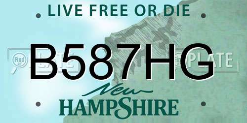 B587HG New Hampshire License Plate
