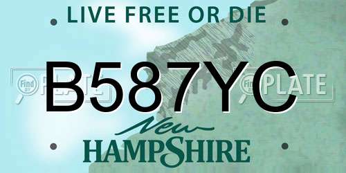 B587YC New Hampshire License Plate