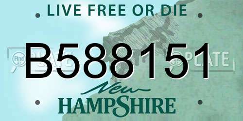 B588151 New Hampshire License Plate