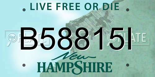 B58815I New Hampshire License Plate