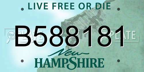 B588181 New Hampshire License Plate