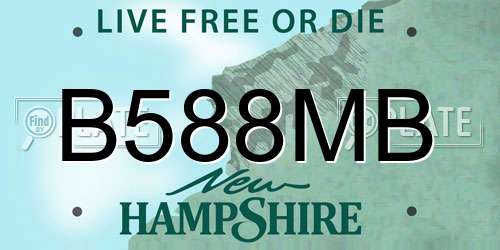B588MB New Hampshire License Plate