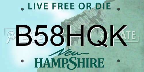 B58HQK New Hampshire License Plate