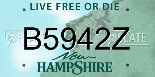 B5942Z New Hampshire License Plate