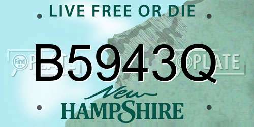 B5943Q New Hampshire License Plate