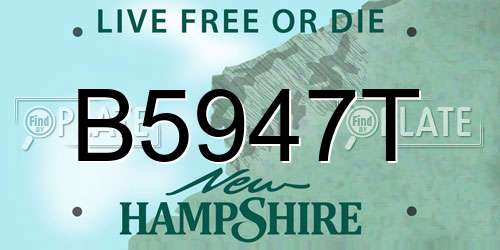 B5947T New Hampshire License Plate
