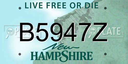 B5947Z New Hampshire License Plate