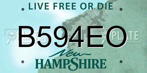 B594EO New Hampshire License Plate