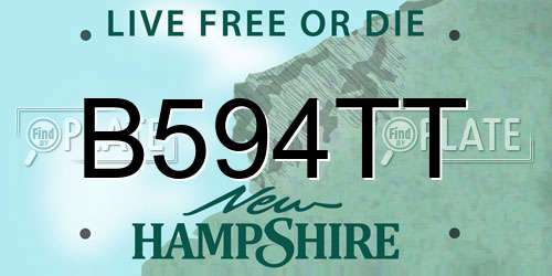 B594TT New Hampshire License Plate