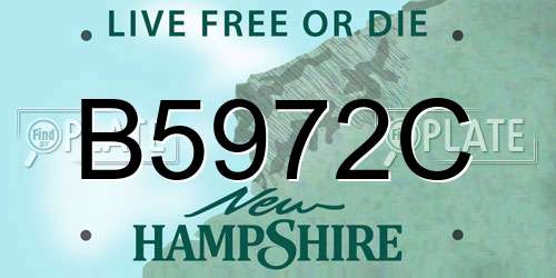 B5972C New Hampshire License Plate
