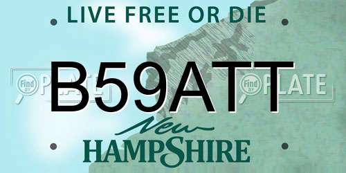 B59ATT New Hampshire License Plate