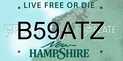 B59ATZ New Hampshire License Plate