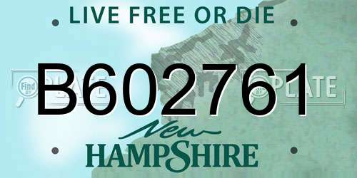 B602761 New Hampshire License Plate