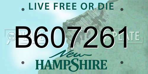 B607261 New Hampshire License Plate