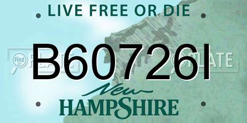 B60726I New Hampshire License Plate