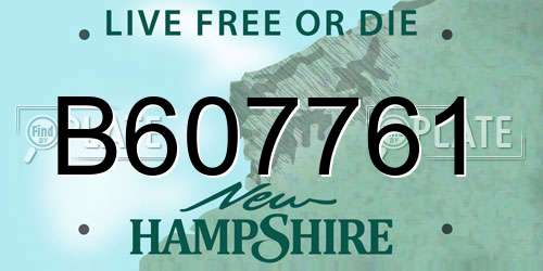 B607761 New Hampshire License Plate
