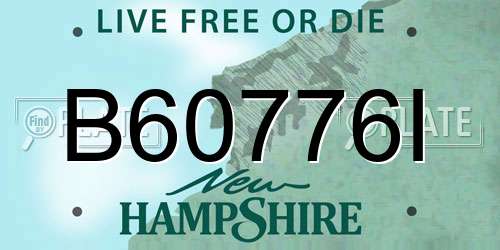 B60776I New Hampshire License Plate