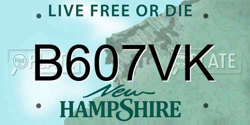 B607VK New Hampshire License Plate