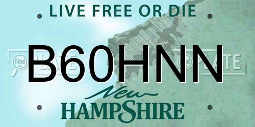 B60HNN New Hampshire License Plate