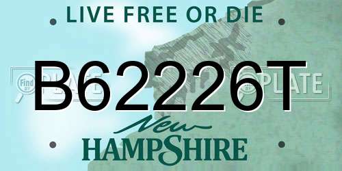 B62226T New Hampshire License Plate