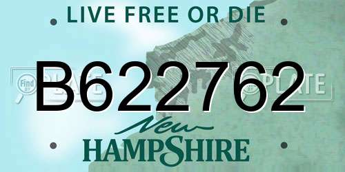 B622762 New Hampshire License Plate