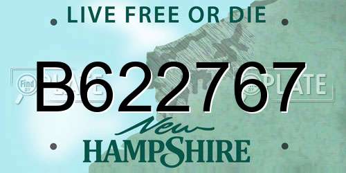 B622767 New Hampshire License Plate