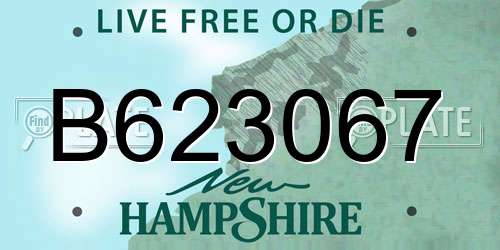 B623067 New Hampshire License Plate