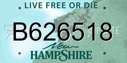B626518 New Hampshire License Plate