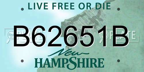 B62651B New Hampshire License Plate