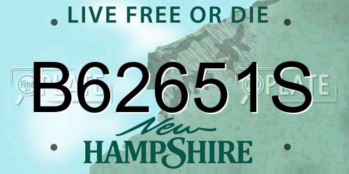 B62651S New Hampshire License Plate