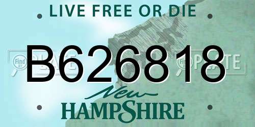 B626818 New Hampshire License Plate