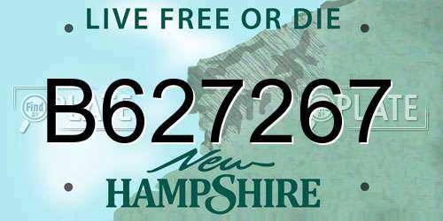 B627267 New Hampshire License Plate