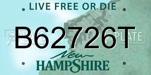 B62726T New Hampshire License Plate