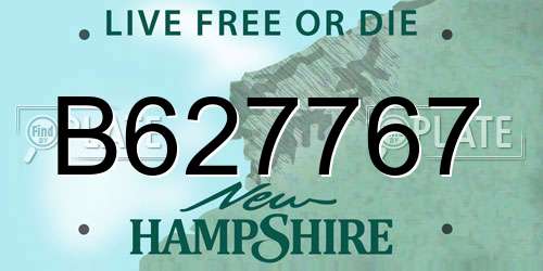 B627767 New Hampshire License Plate