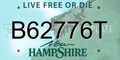 B62776T New Hampshire License Plate