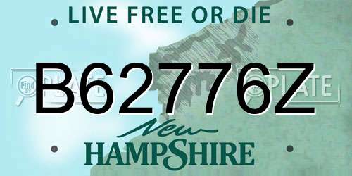 B62776Z New Hampshire License Plate