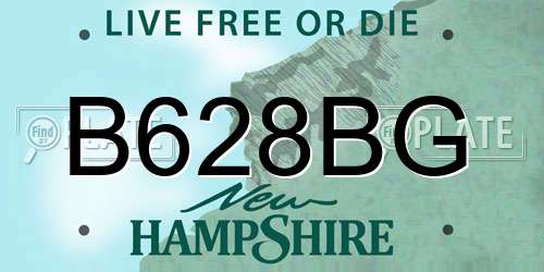 B628BG New Hampshire License Plate