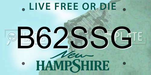 B62SSG New Hampshire License Plate