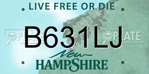 B631LJ New Hampshire License Plate