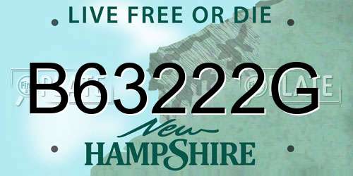 B63222G New Hampshire License Plate