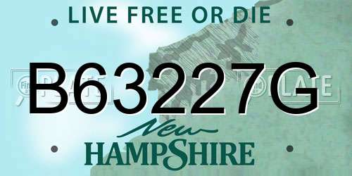 B63227G New Hampshire License Plate