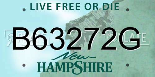 B63272G New Hampshire License Plate